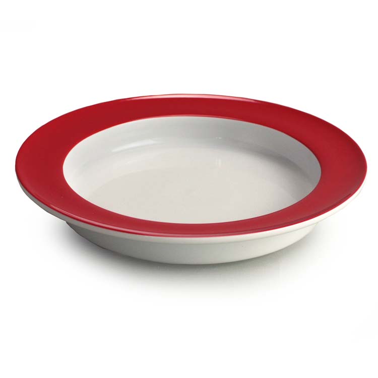 unisonoPLUS Spezial Suppenteller Porzellan mit Schiebekante 22 cm, rot