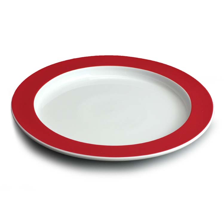 unisonoPLUS Spezial Speiseteller Porzellan mit Schiebekante 25 cm, rot