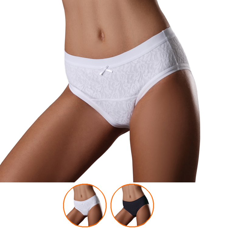 Inkontinenz-Slip für Damen, mit Spitze, leichte Blasenschwäche, weiß Gr. XL