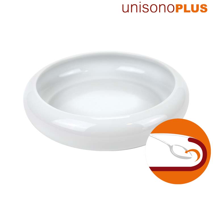 unisonoPLUS Spezial-Schale Porzellan mit Schiebekante flach - weiß
