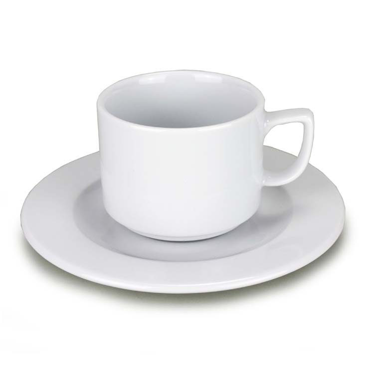 unisonoPLUS Stapelbare Tasse Porzellan 200ml  weiß