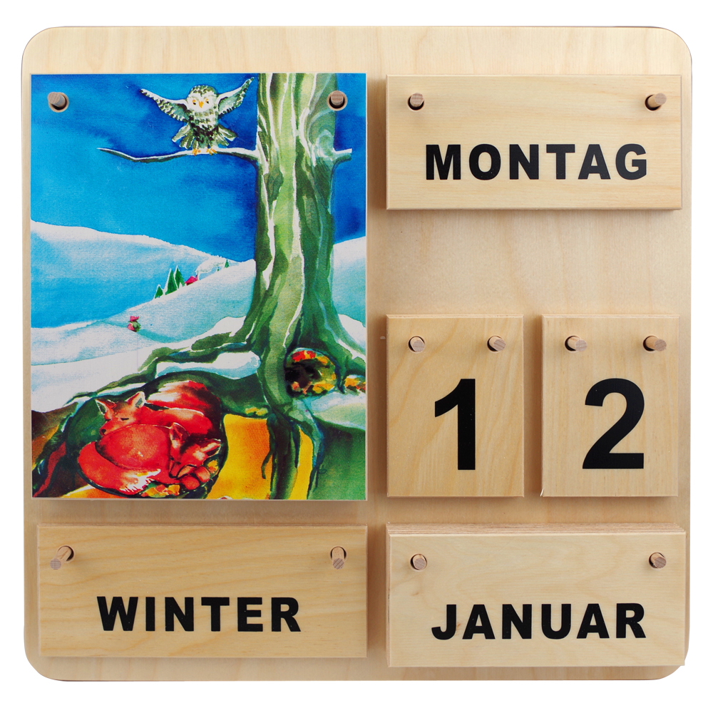 Holz-Kalender Vier Jahreszeiten