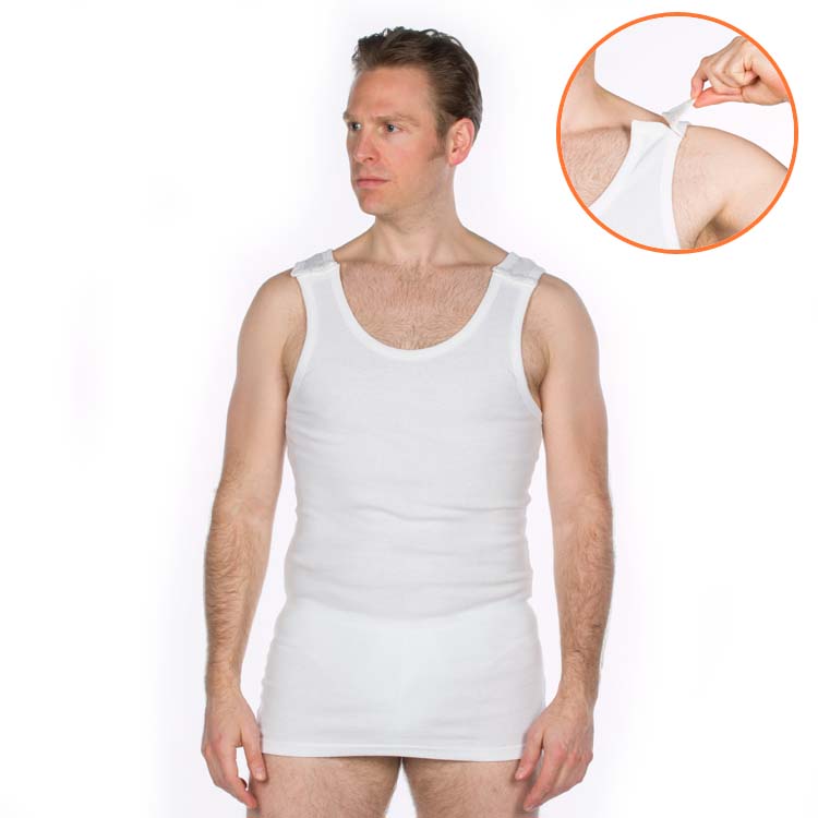 Herren Unterhemd Easy Click mit Schulter-Verschluss Gr. XL